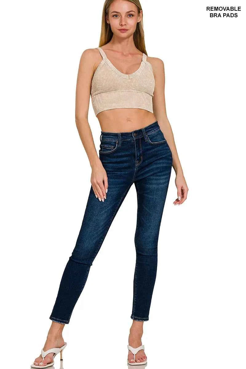 Zenana Washed V Neck Seamless Cropped Bra Top 868b3349-5cc2-4c45-92ef-020dad36b163-Max-Origin