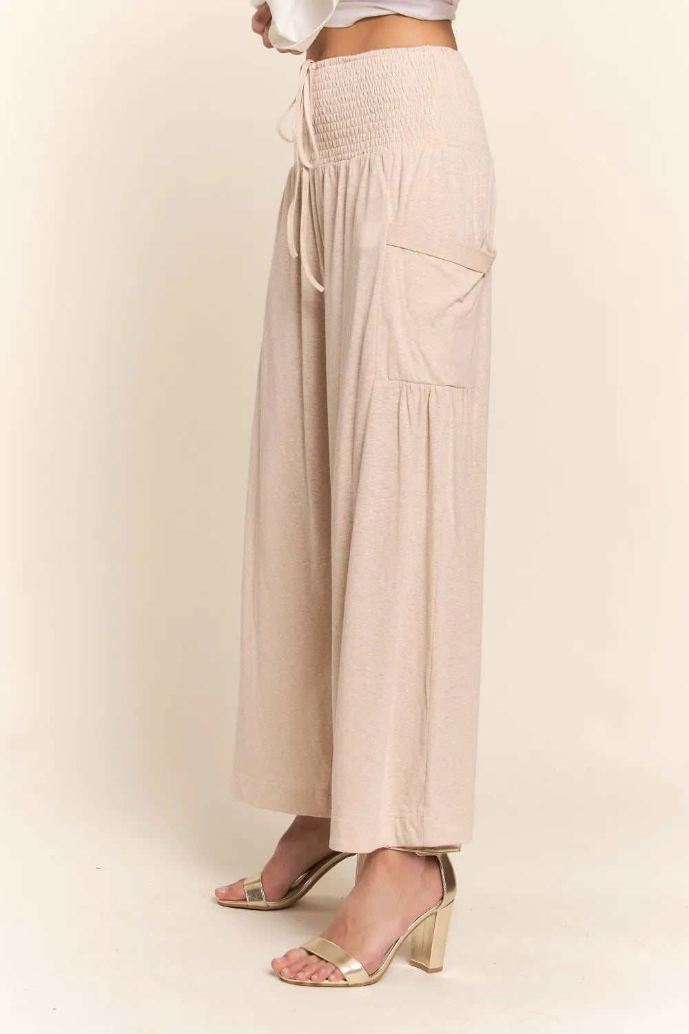 J.NNA Smocked Waist Boho Wide Leg Pants with Pockets 86afdb01-33a2-4953-8ddc-da21f84acbc2-Max