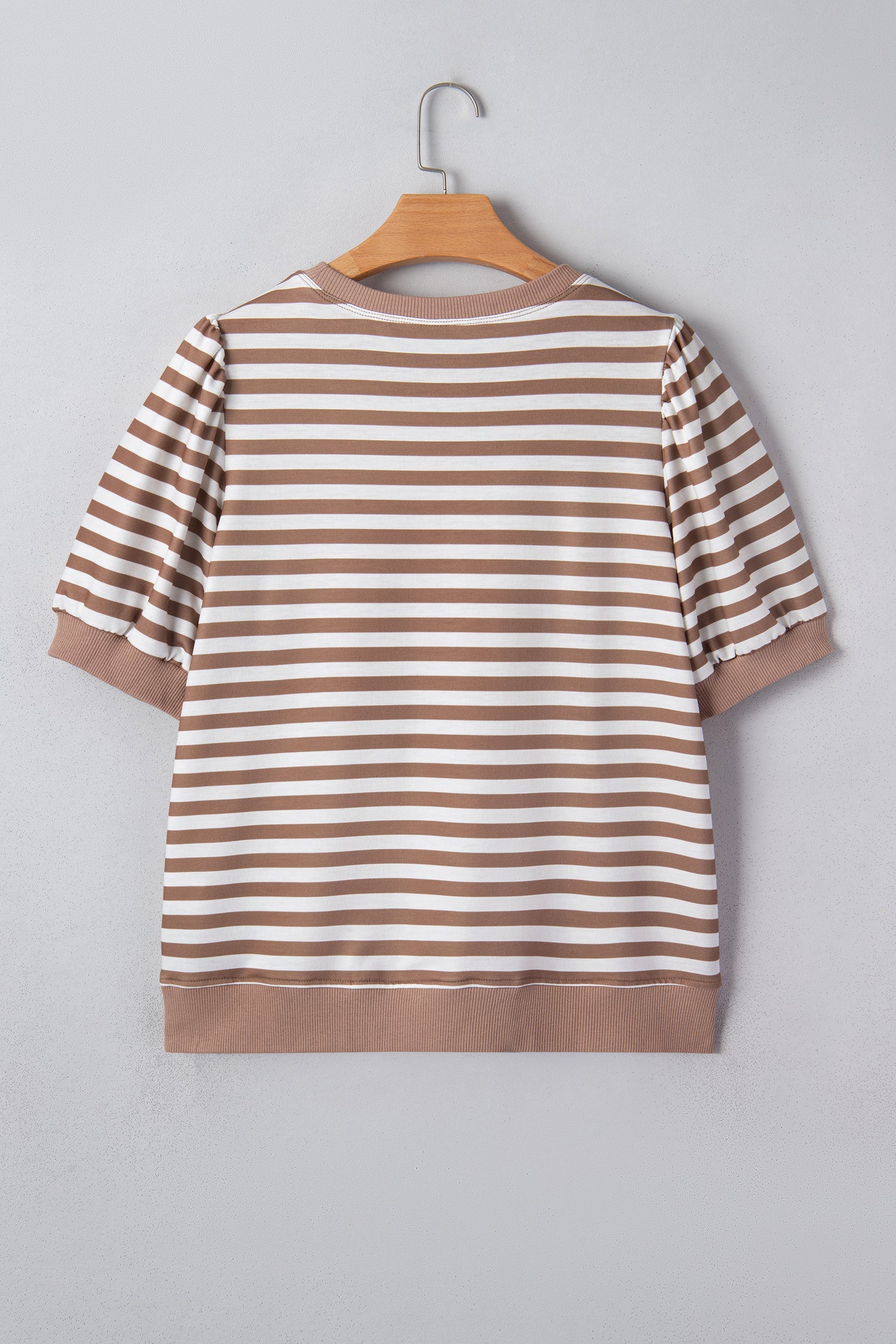Orange Stripe Short Bubble Sleeve T Shirt 86c06705dae980cb