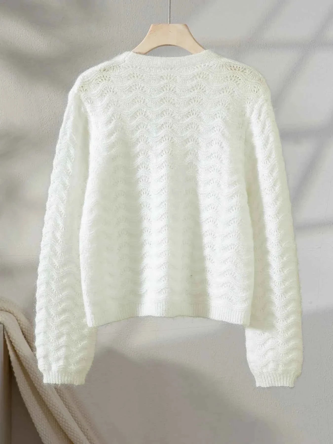 Openwork V-Neck Button Down Cardigan 86c2226d-25b8-49f2-af98-ca2d4b72c7af-Max-Origin