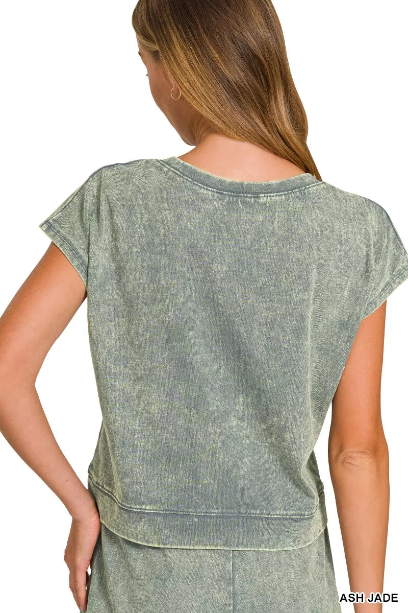 Zenana Premium Cotton Washed Sleeveless Top & Shorts Set 86c53fb8684d4d7ebe878bd185e65fc1-Max-Origin