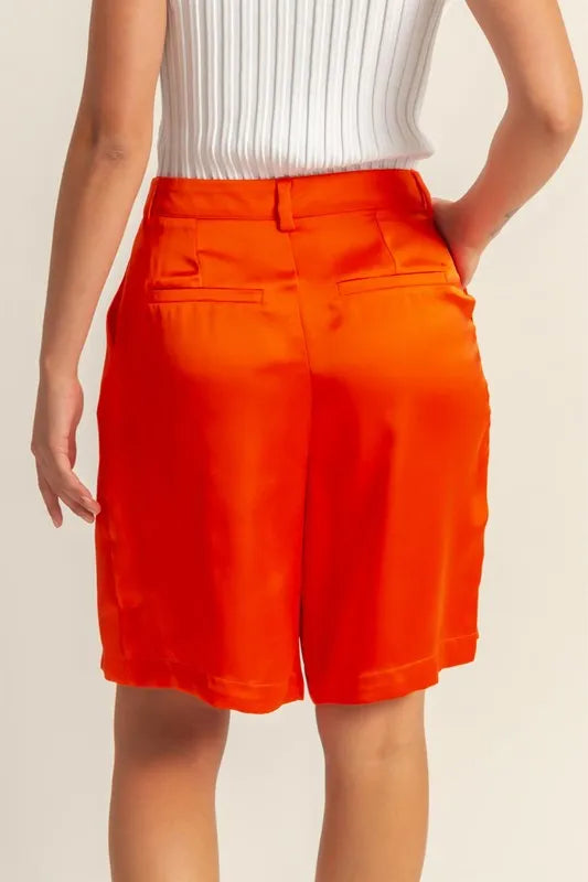 High-Waist Pleated Satin Shorts 86d404af-15b1-4adf-8087-b70789ca2777-Max
