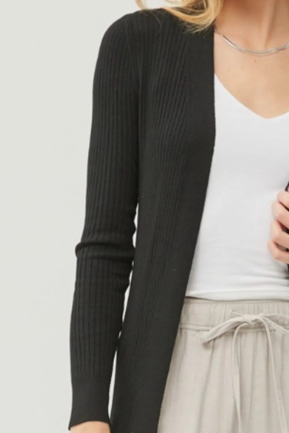 Be Cool Ribbed Open Front Long Sleeve Cardigan 86e8c4ba-0f13-4b13-9528-0312a4e88fdd-Max