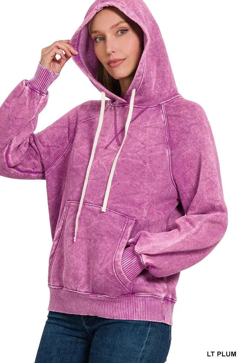 Acid Wash Fleece Hoodie with Kangaroo Pocket 86ef6e5b-93f7-45d1-856a-be55df8a99b8-Max-Origin