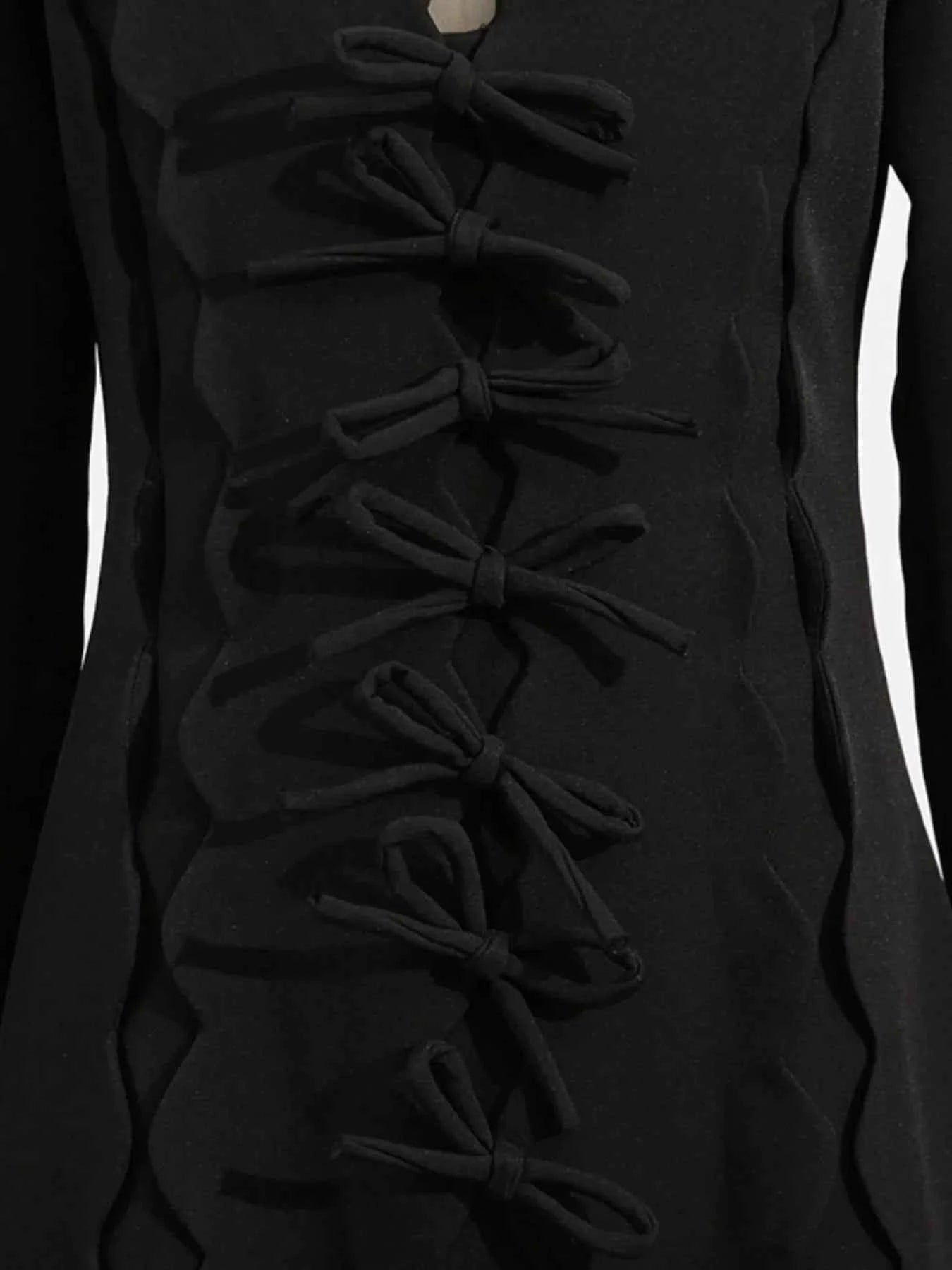 Long Sleeve Bow Front Midi Dress 86f70bb2-1349-4054-a40d-53f5159a32f6-Max-Origin