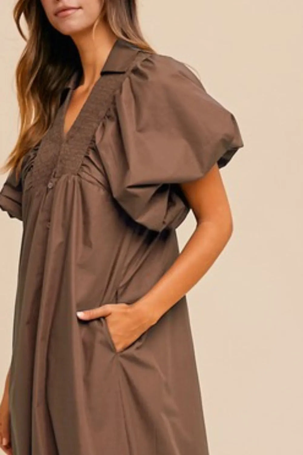 Annie Wear Smocked Puff Sleeve Midi Dress 86f7e27e-e1b7-4574-9501-257b6eb40fb1-Max