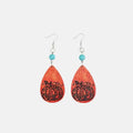 Turquoise Wooden Pumpkin Teardrop Earrings Silver One Size 86fdcb4c-2410-451c-9ac0-3302f3f3d507-Max