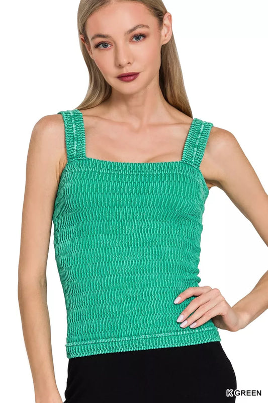 Zenana Seamless Winkle Stone Washed Tank Top K GREEN 86ff17b8a2304380975bdb288fe0c81b-Max-Origin