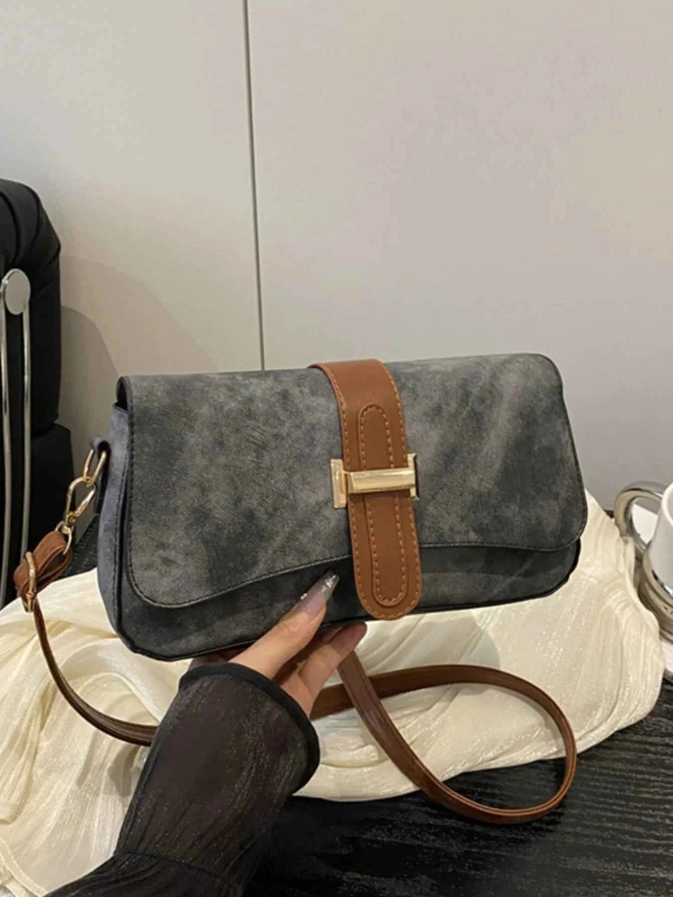 Leather Buckle Strap Crossbody Bag 8702c754-8f16-4cea-b4f1-259844d1fe6f-Max-Origin