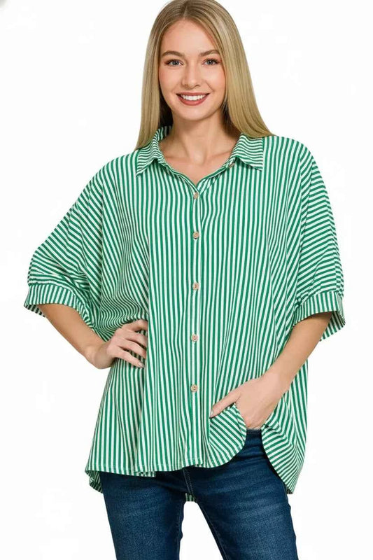 Oversized Stripe Button Down Shirt 872ae0e0-c184-438e-b5b0-20e82ddda353-Max-Origin