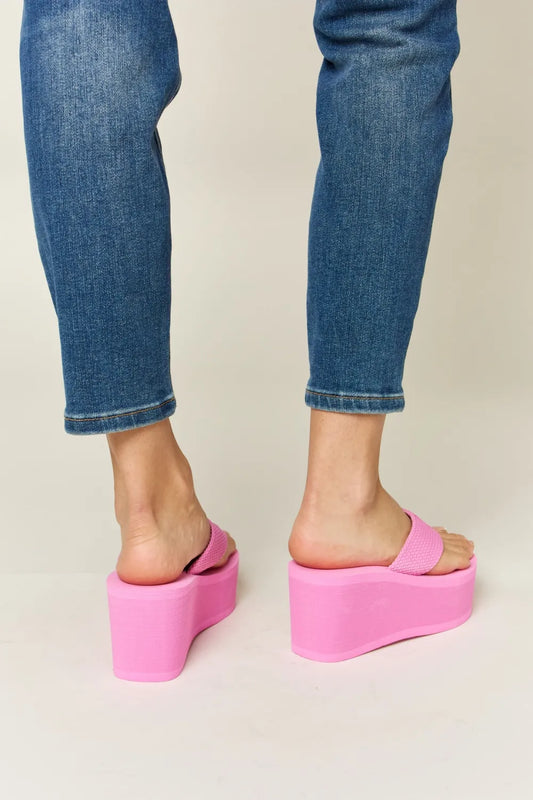 WILD DIVA Open Toe Platform Wedge Sandals 874627b0-3298-4339-8408-8192656176ec-Max
