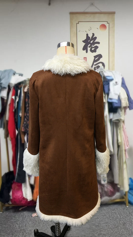 European And American Cowboy Style Western Retro Trench Coat Plush Autumn And Winter Fashion Warm Coat 87479483-a9f6-4134-87a5-9f7d785ef171