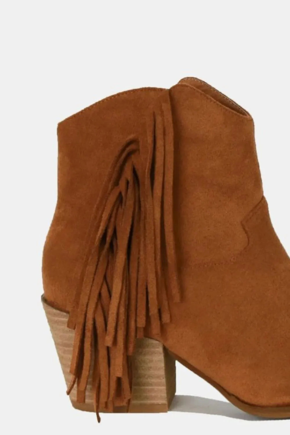 Beast Fashion Suede Fringe Point Toe Ankle Boots 8770aff2-b145-42cd-a26b-47cc1e09b70d-Max
