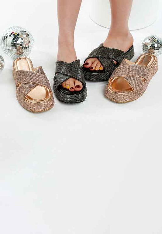 Adena Rhinestone Embellished Flatforms 87718c44-2951-4d20-81fa-969829fa270e