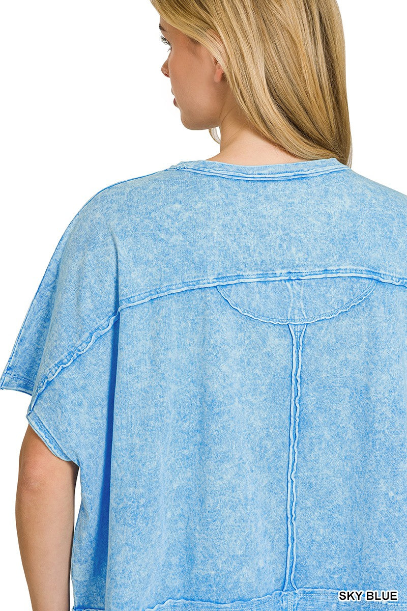 Zenana Halo Snow Washed Boxy Top & Shorts Set 8772de43a5b244d2b2a3ef6242b2d094-Max