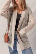 Colorblock Open Front Pocketed Cardigan High-rise 87845d29-81d9-4c4d-bf4c-ea2a2402bbab