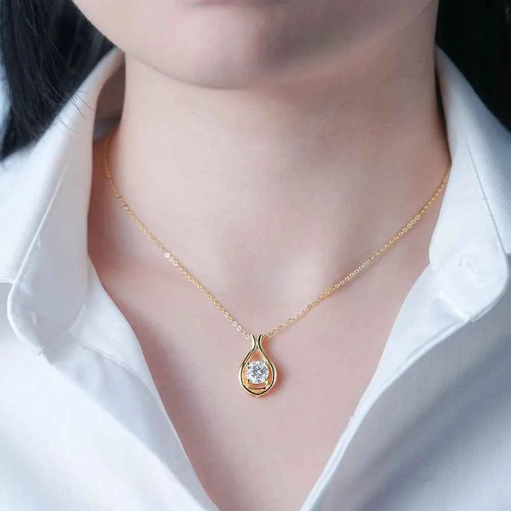 2 Carat Moissanite 925 Sterling Silver Pendant Necklace Gold One Size 8794e2d2-171f-44fb-8367-5e56e6ef58b1-Max