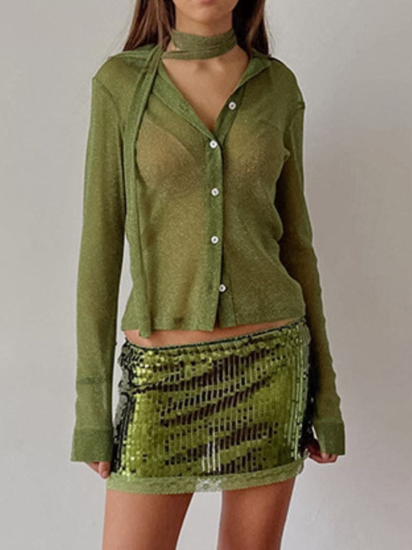 Button Up Shirt with Scarf 879800aa-7507-4de7-95fe-18a3ab40c069-Max