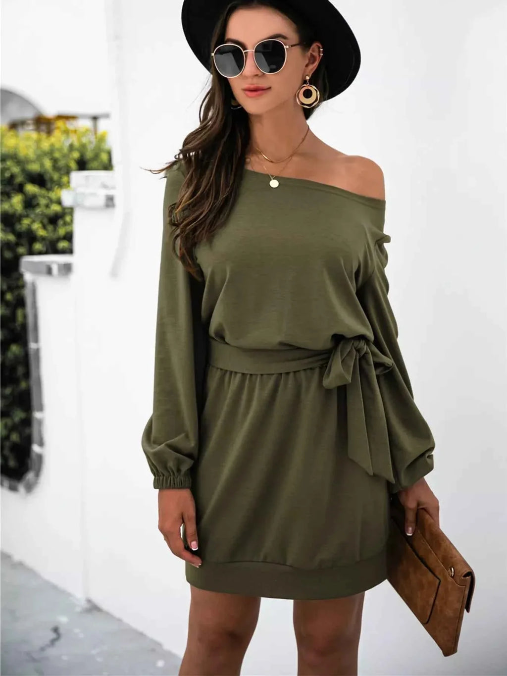 One Shoulder Tie Waist Dress 879944ba-c706-42fd-8b49-1683b923c6d5-Max-Origin