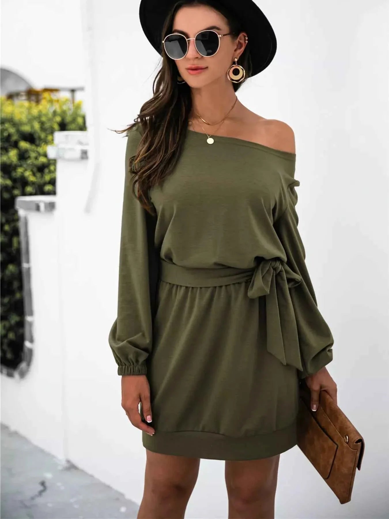 One Shoulder Tie Waist Dress 879944ba-c706-42fd-8b49-1683b923c6d5-Max-Origin