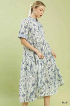 Umgee Floral Tiered Midi Dress with Ruffle Trim 87a4440c-2143-4100-b2b2-5d5a403c45d9-Max-Origin