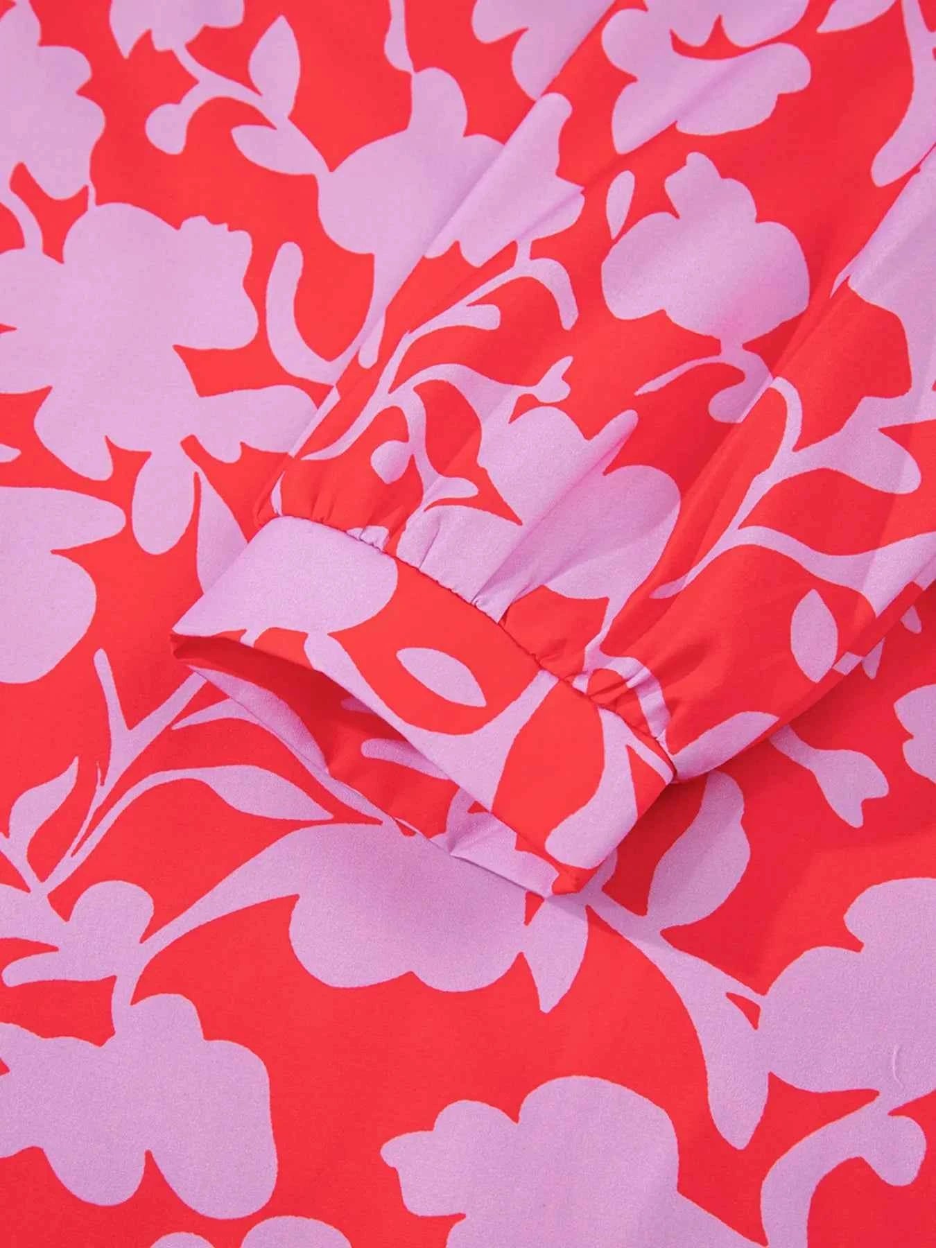 Floral Print Ruffle Hem Shirt Dress 87aac67d-3368-4496-967a-6258ea00758b-Max-Origin