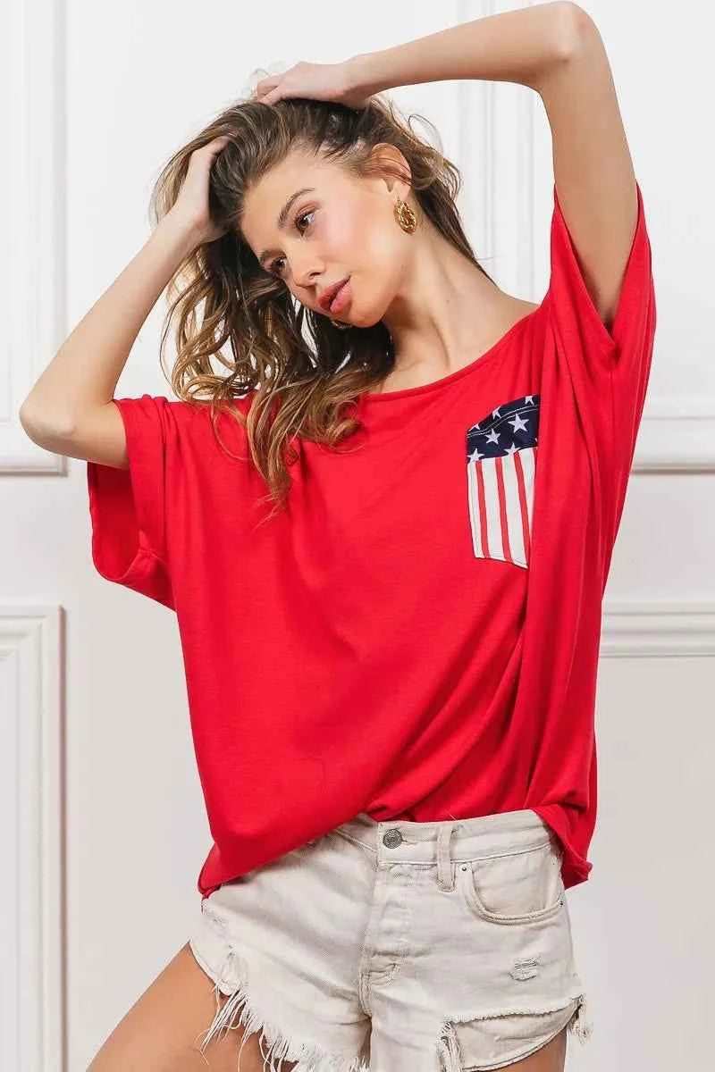 BiBi French Terry With Front Pocket Dolman Sleeves Top 87b6e3febb4548b3a8bc3dfe1430b7ab-Max-Origin