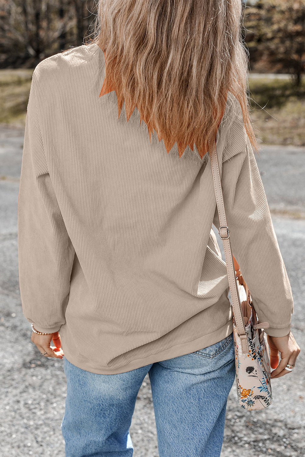White Drop Shoulder Rib Knit Oversized Sweatshirt 87c8a90df070e288