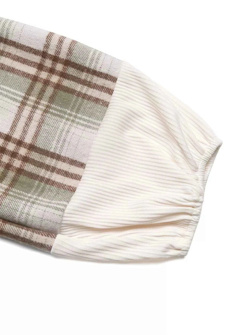 Plaid V-Neck Button Front Sweatshirt 87cbb2b4d5264151a4700671908d43b2-Max-Origin