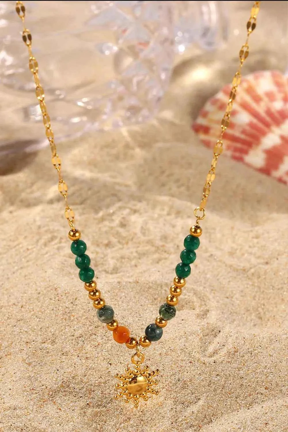 Bohemian Sun Charm Beaded Stainless Steel Necklace 87d71ac3-1b01-457b-a41c-acf18b4ae587-Max-Origin