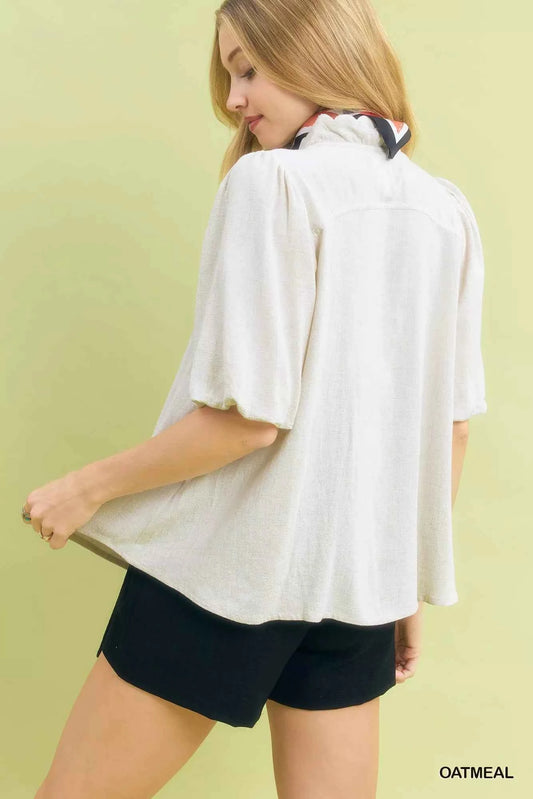 Umgee Linen Scallop Trim V-Neck Blouse 87dc9b66-a0c9-419b-ad04-1883686e3f7d-Max-Origin