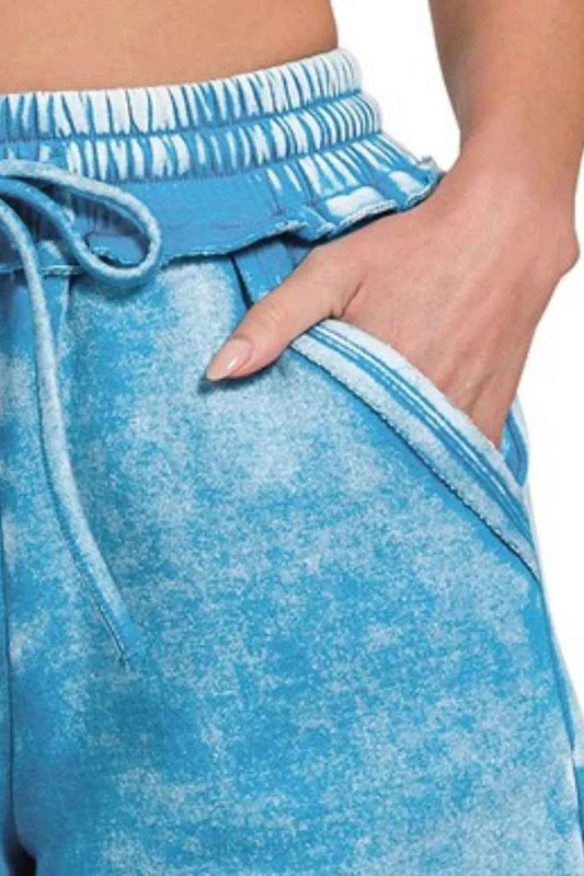 Acid Wash Fleece Drawstring Shorts With Pockets 88008eb9-2a29-4ac1-958b-a2ec765cdddb-Max-Origin