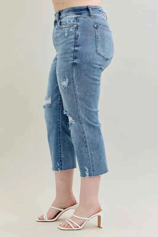Judy Blue Full Size High Waist Destroy Crop Wide Leg Jeans Plus Size 8818fbfb-057d-49e3-a9d2-1de9d24bea6f-Max-Origin