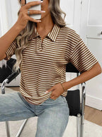 Striped Knit Short Sleeve Top 882b194be8c34844a5ab8bf7c05d99a0-Max-Origin