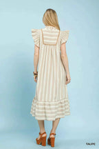 Umgee Stripe Ruffle Sleeve Tiered Midi Dress 88302c2e-2781-4218-896a-f1292a43db46-Max-Origin