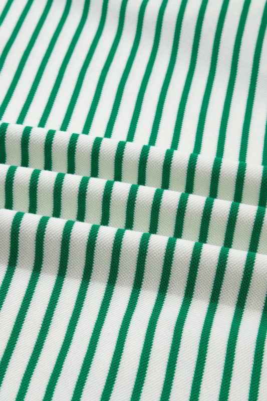 Stripe Quarter Zip Polo Collar T-Shirt Dress 88345021-af7e-4813-a06d-d87976b7c293