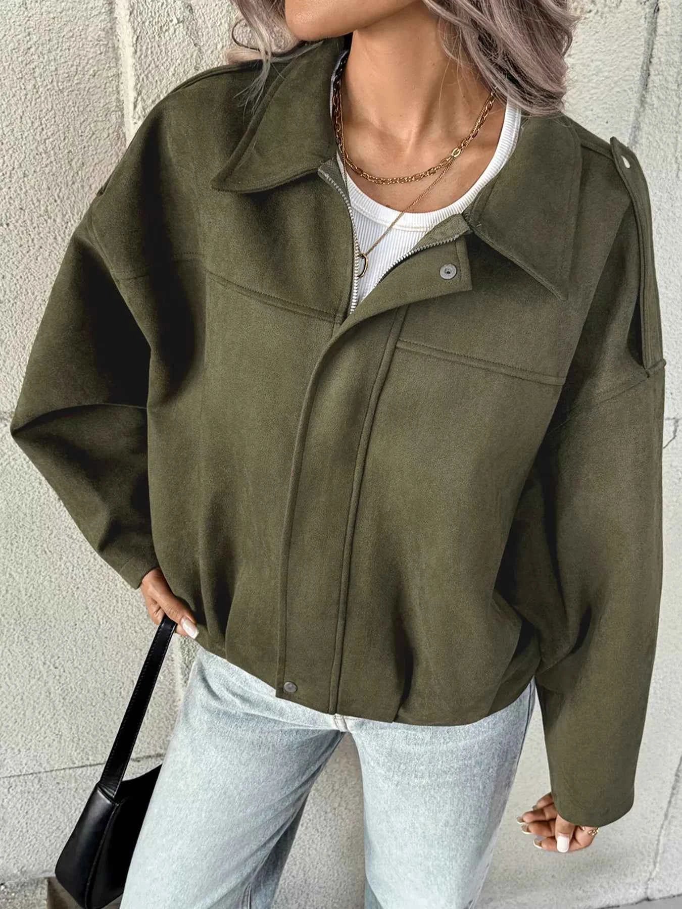 Zip Up Drop Shoulder Jacket 8837f0b6e4c842c3ac0dcf95ab2e2772-Max-Origin