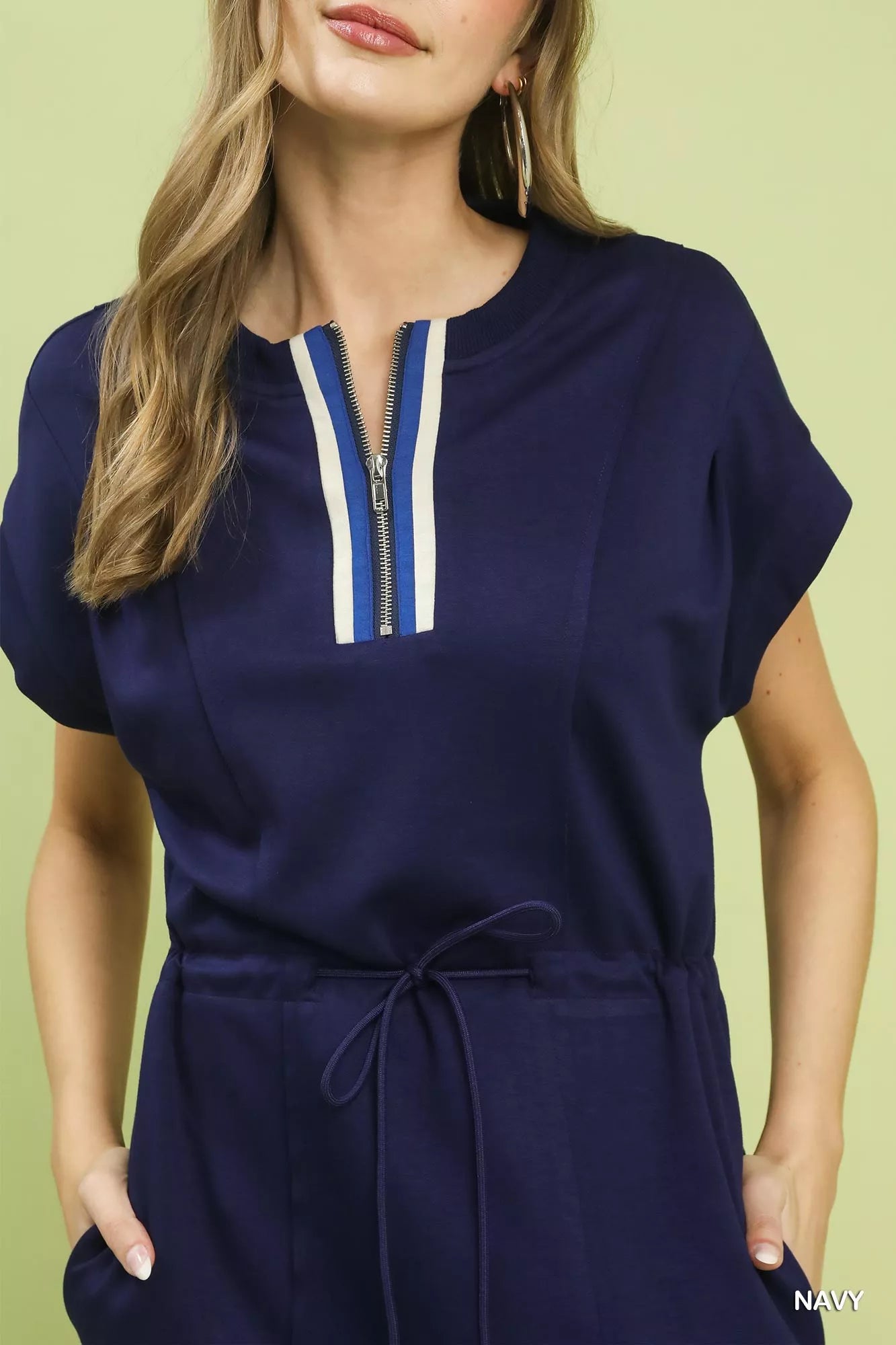 Umgee Knit Zip Front Drawstring Dress 8852fa96-9f34-4555-97c1-01e4ef2963e2-Max-Origin