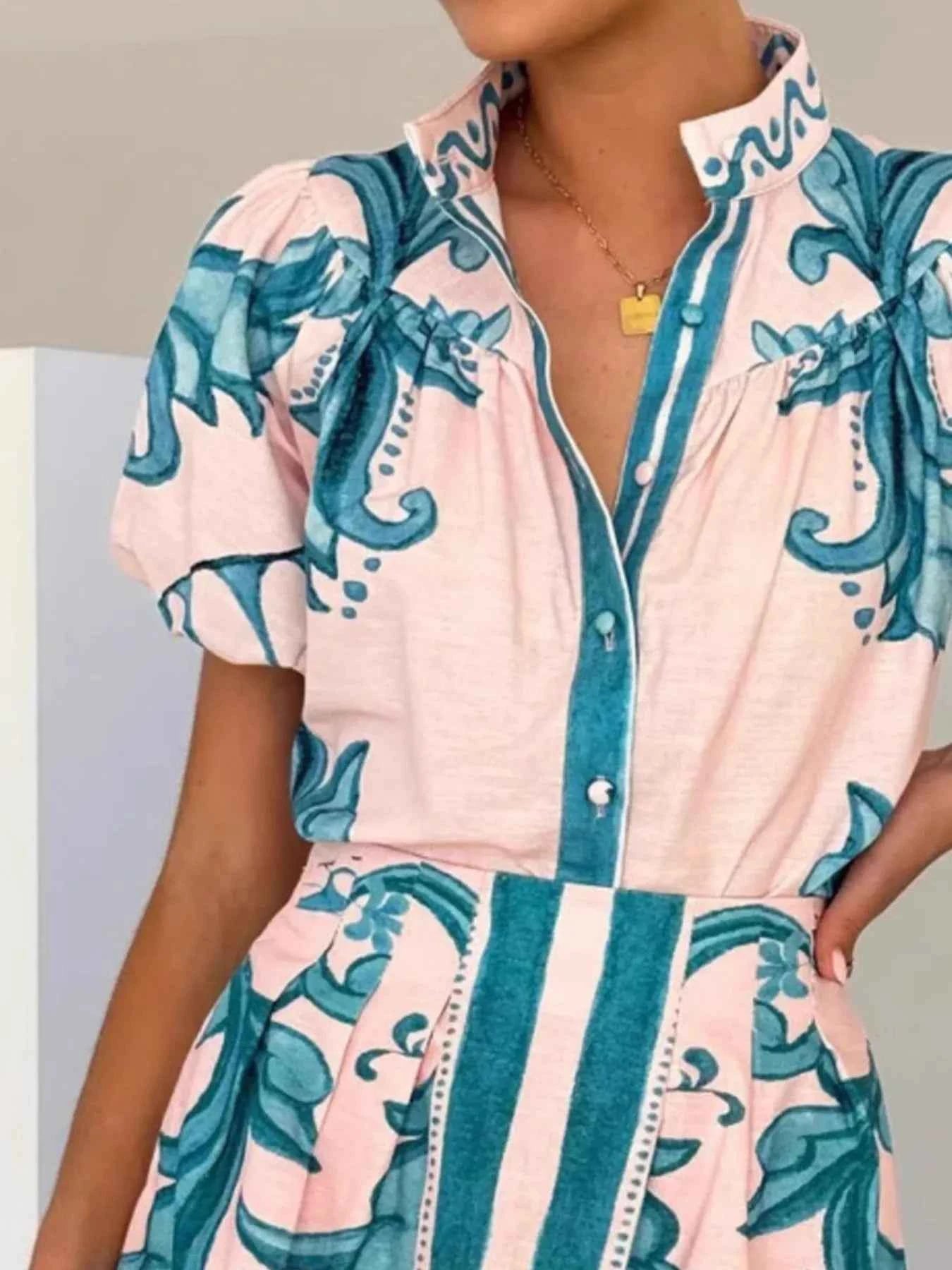Printed Puff Sleeve Top and Skirt Set 885d7fa7-ec84-4828-9098-4e23943d0b87-Max-Origin