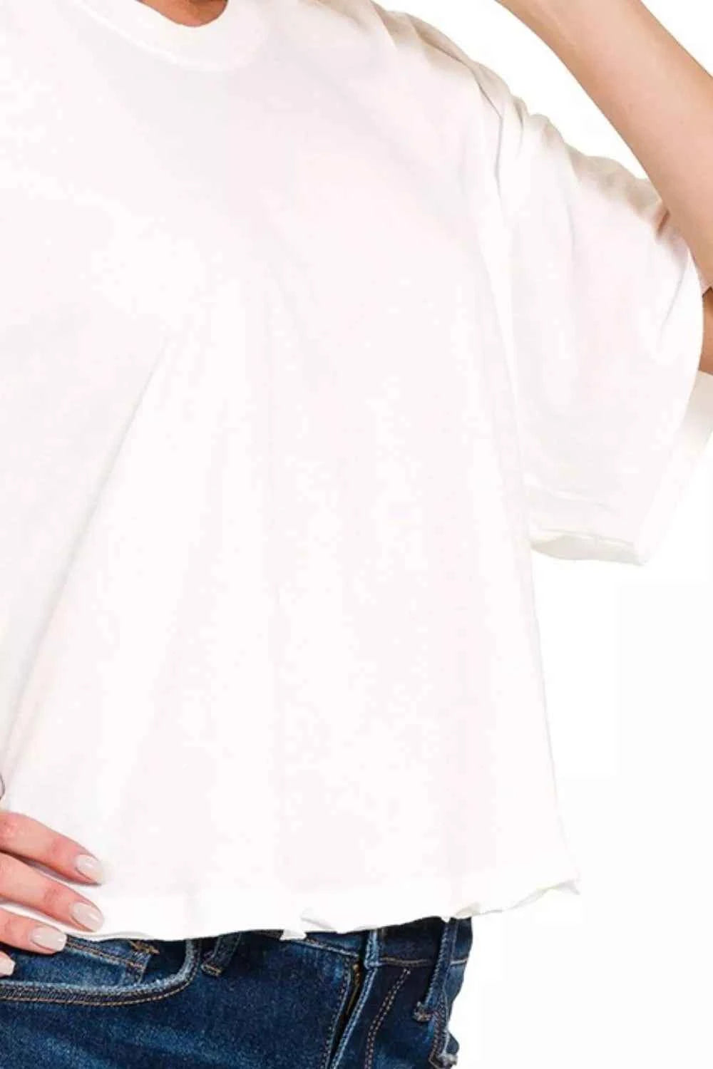 Cotton Round Neck Short Sleeve T-Shirt 885ed07a-b5e2-4158-81b6-024a732bade2-Max-Origin