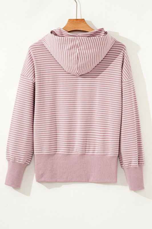 Stripe Thumbhole Drop Shoulder Sleeve Hoodie 886aa06a-ed4b-4065-8eec-66ca6202f6bf
