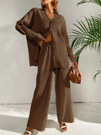 Long Sleeve Shirt & Wide Leg Pants Set 886e6843-fad9-440c-bd58-d08861a7d819-Max-Origin