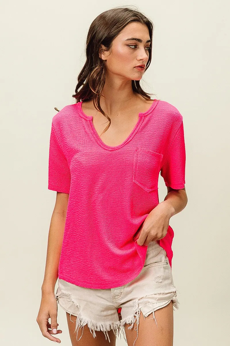 BiBi Waved Rib U Neck Top With Front Pocket 8879de7a1cbe499899306ae022a29d1a-Max-Origin