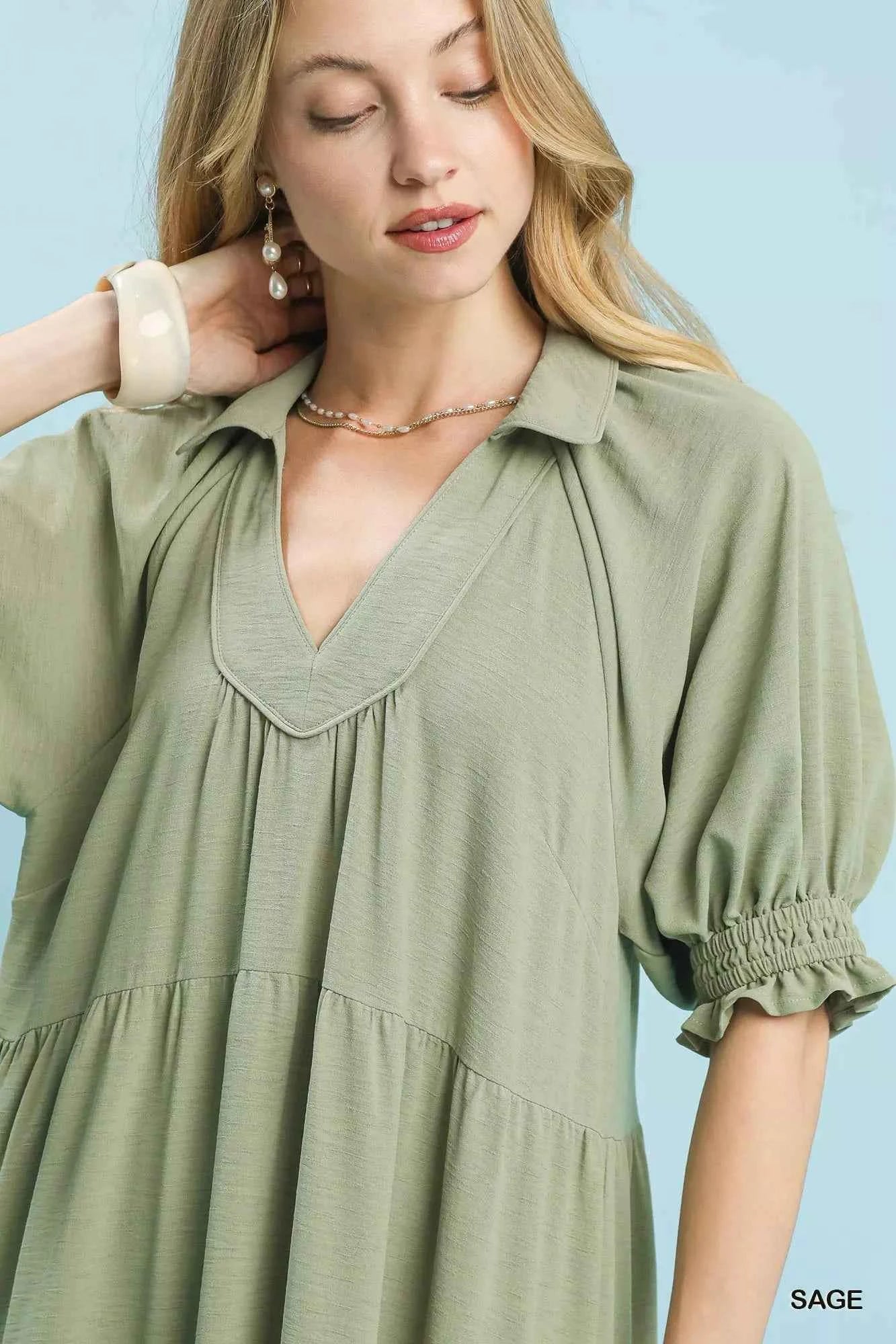 Umgee Solid Tiered Midi Dress 888af834-63f6-4876-89ef-2bc68a2eed44-Max-Origin