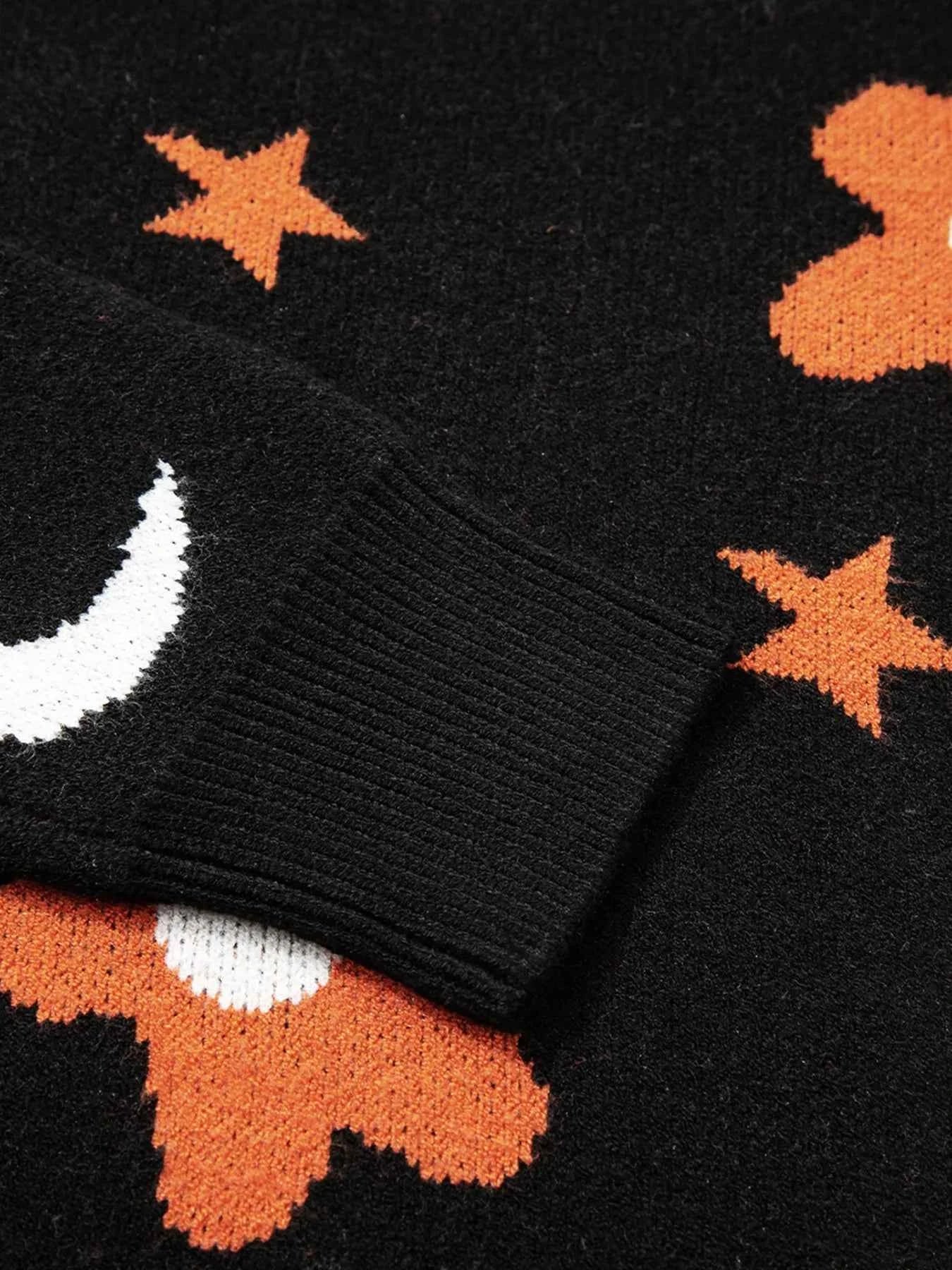 Halloween Gothic Pattern Long Sleeve Sweater 888b372bf7f849e9803f3b650d27a361-Max-Origin