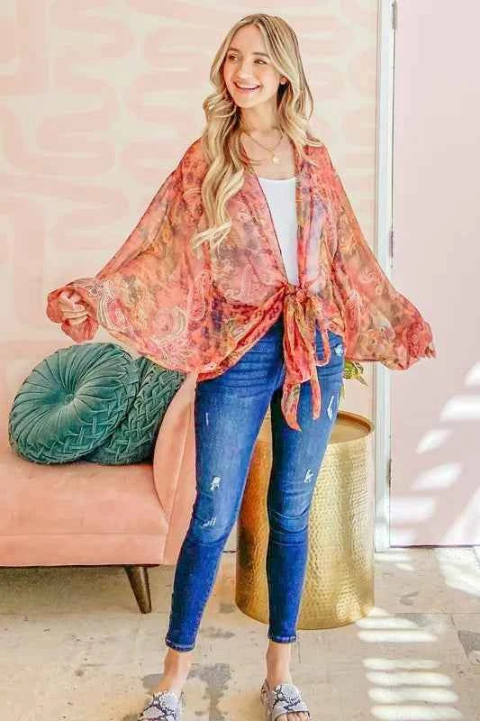 And The Why Front Tie Knot Oversized Print Top RUST 889a57054eae48a5bad2f6b9cf9e785b-Max-Origin