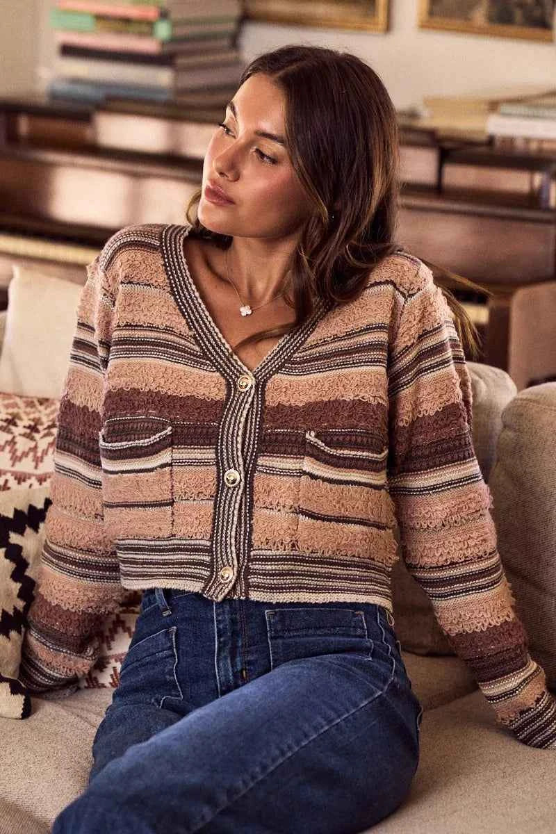 SO ME Textured Variegated Multi Color Cardigan 889d955bc7d14a33a1560664f90639ab-Max-Origin