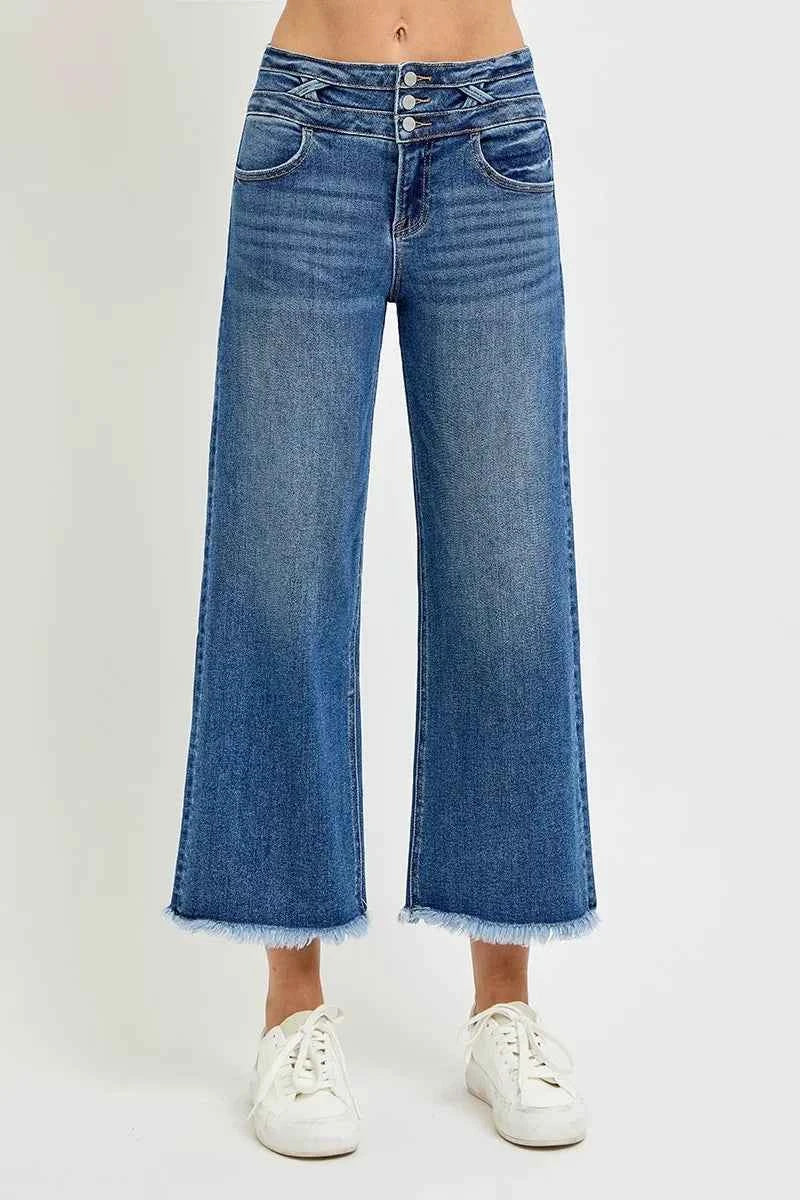 RISEN High Rise Crop Wide Leg Jeans with Wide Band Detail DARK 88a56639a47b481bb4db0437ce7e382f-Max-Origin
