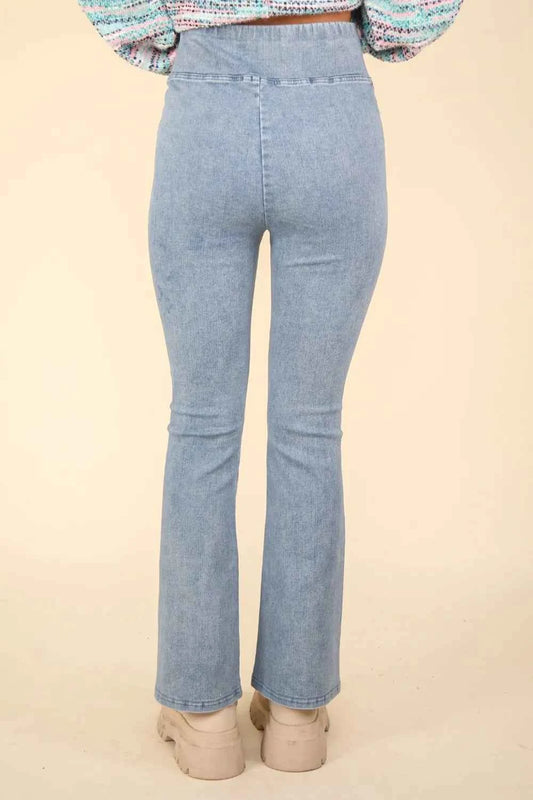 VERY J Washed Denim Stretchy Crossover Waist Leggings 88b61140-2560-4a9e-b0b4-5fa7566c1140-Max