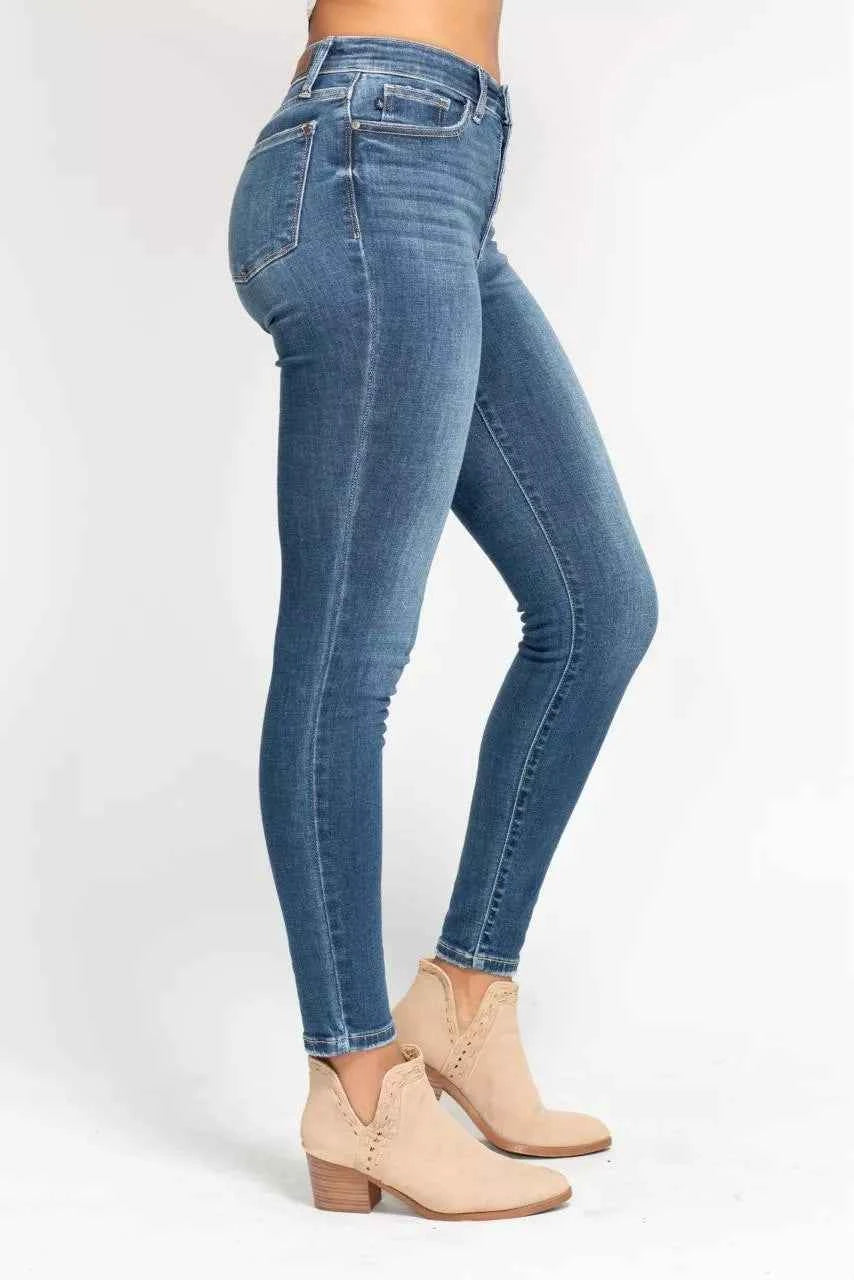 Judy Blue Full Size High Rise Button Fly Skinny Jeans Plus Size 88b9f1e0bef246a0803a21bc49792382-Max-Origin